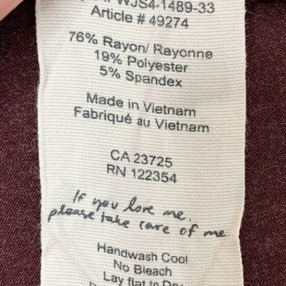 Aritzia Wilfred La Riviere Top Long Sleeve Split Back Burgundy Size XS - Picture 12 of 14